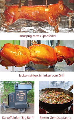 Spanferkel / bergischer SchinkenGrill / Viktorianischer Kartoffelofen / Riesen-Gemüsepfanne